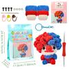 Nuevo Kit de Materiales de Ganchillo de Payaso Rojo y Azul Lindo Más Vendido Amazon Transfronterizo Regalo Hecho a Mano Sincero