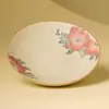Soporte para ollas azul y blanco Flintstone rojo Accesorios para juego de té Kung Fu Bandeja de té de cerámica Camelia pintada a mano Exquisita bandeja para té de frutas
