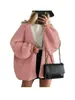 Otoño e Invierno 2026 Nuevo Estilo Europeo y Americano Cárdigan de Punto Holgado Suéter de Punto Grueso para Mujer Abrigo para Mujer Estilo Perezoso Abrigo de Manga Larga