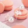 Pendientes de Borla de Flor Rosa con Perlas de Imitación para Mujer 2025 Nuevo Estilo Caliente Otoño e Invierno Pendientes Elegantes con Sensación Exquisita y de Alta Gama para Mujer