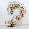 Conjunto de Parede de Flores Artificiais Transfronteiriça e Arranjo de Mesa para Decoração de Fundo de Corredor de Casamento, Flores para Decoração de Eventos de Banquete em Hotel