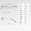 Populares Gafas Retro Color Verde Oliva Anti-Luz Azul para Miopía Se Pueden Combinar con Montura de Gafas de Media Montura Lisa con Ceja para Graduación