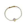 Pulsera con Cierre de Broche Colgante Flor de Circonita Super Brillante Lujo Ligero Estilo de Corte Retro Joyería de Mano Exquisita