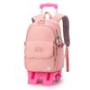 Mochila de Rodinhas Nova Chegada Peixe Natural para Alunos do Ensino Fundamental e Meninas Estilo Cor Sólida Grande Capacidade Mochila Removível