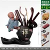 &Frete Grátis Cerimônia do Chá Seis Cavalheiros Combinação Conjunto Completo Acessórios para Conjunto de Chá Kung Fu Colher de Chá de Bambu Pinças Pinças Madeira Maciça