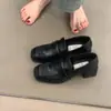 Zapatos de tacón bajo de estilo retro británico, Zapatos pequeños de cuero JK, Mocasines de tacón grueso, Zapatos sin cordones para mujer Novedad Otoño 2026, Zapatos negros