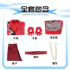 Descendentes 5: Conjunto de Fantasia Cosplay Vermelho do País das Maravilhas Maligno - Roupa Vermelha Estilo Punk para Palco