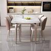 Mesa e cadeiras de jantar de placa de rocha de luxo leve simples italiana combinação de mesa de jantar retangular moderna para casa mesa de jantar ocidental apartamento pequeno