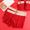 Boxers de Algodón Rojo Transpirables Antibacterianos para Hombre Dropshipping para el Año de Nacimiento, Boxers para Hombre Nochevieja