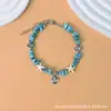 Pulseira e Tornozeleira de Pedras Naturais Novo Estilo Transfronteiriças, Versátil para o Verão, Pedras Transparentes, Concha, Estrela-do-Mar, Tornozeleira de Tartaruga, Venda Direta do Fabricante