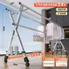 Secador de Roupas Doméstico Simples de Chão para Varanda e Quarto, Varal Dobrável de Aço Inoxidável para Exterior para Secar Colchas e Roupas