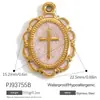 Accesorios de Joyería de Acero Inoxidable Transfronterizos Maleta de Dibujos Animados Goteo de Aceite Flor Colorida Chapado en Oro Real de 18K Colgante