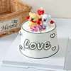 Decoración para Pastel del Día de San Valentín Chino 2025 Adornos de Cachorro de Hilo de Goma Suave Velas de Corazón Amoroso Enchufe de Confesión