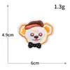Parche de Tela Bordado de Oso de Dibujos Animados Lindos para Computadora Parche Adhesivo Termofusible Adhesivo Trasero Parche para Ropa DIY sin Coser