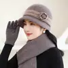 Gorro de Invierno para Niños Madres de Mediana Edad y Mayores y Abuelas Cálido Engrosado Forrado de Felpa Cortavientos Piel de Conejo Tejido de Lana para Personas Mayores