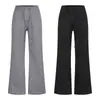 Calça casual reta de cintura alta com estampa de bolinhas, com caimento fluido, adequada para passeios tranquilos, calça comprida