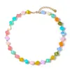 Collar Popular Transfronterizo Europeo y Americano de Resina de Colores Estilo Dopamina Cadena para Clavícula de Moda Collar Versátil de Gama Alta