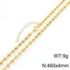 Collar de Cadena de Bolas Doradas Huecas de Acero Inoxidable 18K Electrochapado, Joyería Sencilla y Elegante de Cadena de Bolas de Acero de Titanio, Suministro para Comercio Electrónico