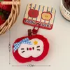 Conjunto Original de Pelúcia Fofo de Maçã e Gatinho Tengyi com Três Peças, Pingente para Decoração de Mochila de Meninas e Bolsa para Armazenamento de Fones de Ouvido