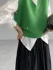 Chaleco de punto multicapa con cuello en V estilo coreano Jiangzuo para mujer, otoño 2026, chaleco de lana retro grueso con botones metálicos, 2638