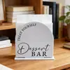 Porta servilletas de acrílico con espejo dorado semicircular para fiesta de boda transfronteriza con eslogan en inglés, estante de escritorio para almacenamiento de servilletas