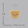 Funda de Teléfono de Chenilla Cabeza de Oso Parche Bordado de Computadora Accesorio para Bolsa de Ropa Parche de Tela Aplique Pieza Bordada a Mano
