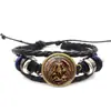 Pulsera de Cuero Arcángel Miguel Unisex Guardián del Mar Ángel de la Guarda Joyería de Mano Tejida Multicapa