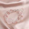 Nuevo Pulsera de Doble Círculo Dopamina Moda Zorro Simple para Viajar Cristal Rosa Cristal Blanco Chino