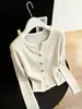Cárdigan de Punto Bloque de Color Estilo Coreano Primavera/Otoño 2026 Ropa Exterior para Mujer Tacto de Alta Gama Petite Versátil Estilo Corto Top con Temperamento
