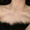 Collar Delgado de Cruz de Alta Gama para Mujer Otoño e Invierno Simple Doble Capa Apilado para Usar Accesorios Diseño Nicho Lujo Ligero Cadena Clavícula Trendy
