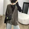 Chaleco versátil de otoño de longitud media para mujer de Dongdaemun, Corea, estilo casual, chaleco de punto con cuello en V, novedad