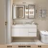 Mesa de Lavado de Inodoro Cerámica Integrada Moderna Simple Lavado de Cara Combinación de Gabinete de Baño Lavabo de Piso Gabinete Lavabo de Piso Nuevo Estilo