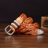 Cinturón Tejido Nuevo de Piel de Vaca de Primera Capa de 3.2 cm de Ancho para Hombre, Piel Genuina, Elegante Retro, Cinturón Casual Tejido de Nicho para Hombre