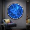 Pintura Decorativa de Entrada da Terra Céu Estrelado Lua Pintura com Luz LED Mural para Quarto Restaurante Sala de Estar Pintura Pendurada Criativa Personalizada
