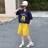 Conjunto de Camisetas de Manga Corta de Verano para Niñas, Conjunto de Dos Piezas de Top y Shorts de Dibujos Animados de Verano para Niños Mayores, Ropa Deportiva para Niña de 9 Años