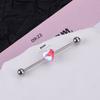 Joyería de piercing europea y americana de acero inoxidable rosa aretes industriales estrellas amor largos uñas para hueso de la oreja acrílico aretes puente para la oreja