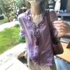 Camisa Casual y Elegante de Manga Larga con Volantes para Mujer, Nuevo Estilo Otoño Temprano 2026, Corte Holgado, Top Versátil para Viajes