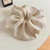 Goma para el pelo de satén texturizado, color liso, estilo coreano, tamaño grande, accesorio versátil para coleta, liga para el pelo