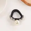 Golais Joyería Estilo Coreano Versátil Diadema de Perlas Cuerda Elástica Alta para el Cabello en la Parte Posterior de la Cabeza Accesorios para el Cabello de Gama Alta Otoño e Invierno para Mujeres