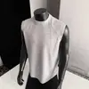 Regata Ribana Branca Pesada para Homem, Camiseta Sem Manga Estilo Americano de Verão, Regata Fitness, Camisa Sem Manga Fresca e Respirável