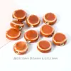 Accesorios para Joyería DIY Cuentas Cerámicas Planas de 16 mm Accesorios para Ropa Pulseras Cuentas Sueltas Cuentas Espaciadoras de Esmalte de Flor Material DIY