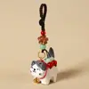 Llavero Colgante de Gatito Tallado en Madera Hecho a Mano Colgante Exquisito Lindo para Bolso Adornos Creativos Populares en Internet Regalo