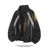 Chaqueta Deportiva de Cuello Alto Estilo Hong Kong Nueva Otoño 2026, Moderna Elegante Versátil Unisex Chaqueta Larga Rayada de Bloques de Color