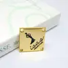 Hardware de Costura para Roupas Personalizadas Placas de Liga de Zinco Placas com Logo Placas de Metal com Furo para Costura à Mão