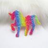 Venta al por mayor de fábrica colorido polvo dorado caballo DIY accesorios de joyería broche horquilla adorno para la cabeza material de decoración Unicornio