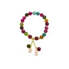 Nuevo Pulsera de Turmalina Arcoíris Natural Colorida para Mujer, Pulsera de Cadena con Colgante de Orquídea Estilo Veraniego Ins Nicho, Pulsera para Novia Mejor Amiga