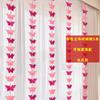 Layout da sala de casamento Long Xi personagem adesivos cortina pingente casamento nova casa quarto decoração tridimensional borboleta Garland pingente