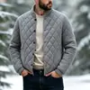 Jaqueta Casual de Algodão 3D Inverno Cross-Amazon Masculina Proteção contra Frio Espessada Cor Sólida À Prova de Vento Quente Acolchoada com Veludo Jaqueta Casual