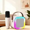 Altavoz Inalámbrico Bluetooth Transfronterizo K12K con Micrófono Individual, Luces LED RGB de Colores, Altavoz para KTV en Casa, En Stock de Fábrica