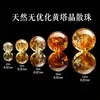 Cuentas de cristal natural S, cuentas sueltas, accesorios para pulseras DIY de joyería con cuentas de alta calidad, piedra lunar, cuentas redondas de cristal amarillo